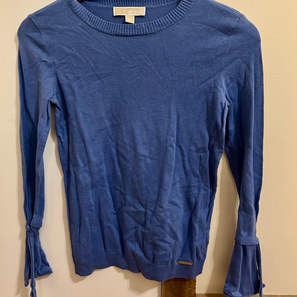 Michael Kors Periwinkle Long-Sleeve Top with Tie Accents